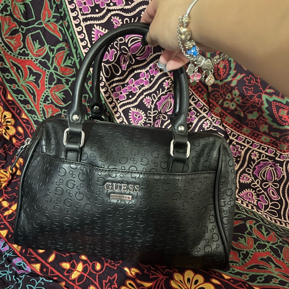 GUESS Black Embossed Women's Bag